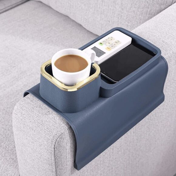 Couch Cup Holder - Silicone Sofa Armrest Tray with Cup Holder Anti-Slip Arm Tray - Picture 1 of 7
